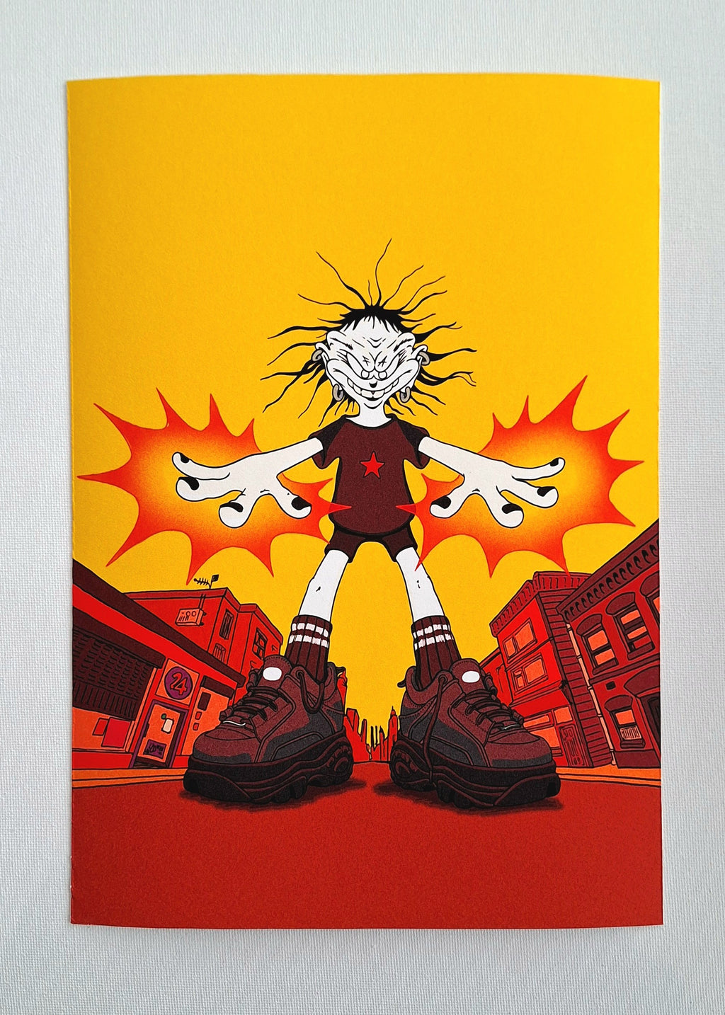 Cartoon low brow comic style print by Ferdia McMorrow